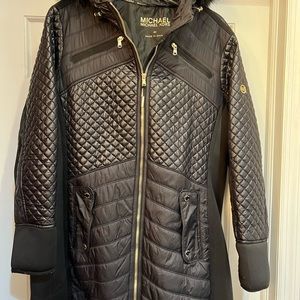Michael Kors quilted jacket w/fur hood